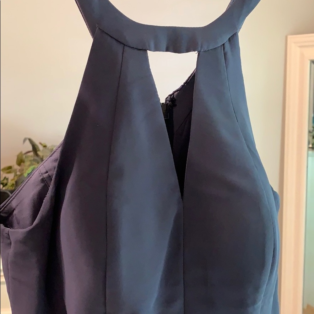 Azazie A4 stormy blue maxi dress